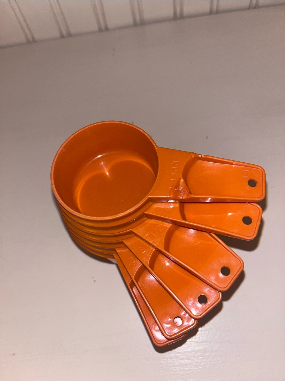 Tupperware Orange Nesting Measuring Cups - Set of 6